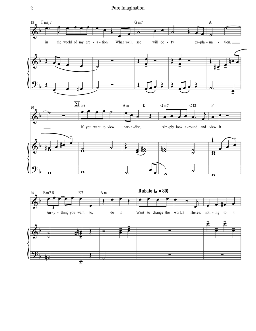 Pure Imagination B-Flat Trumpet scores gallery preview page 4