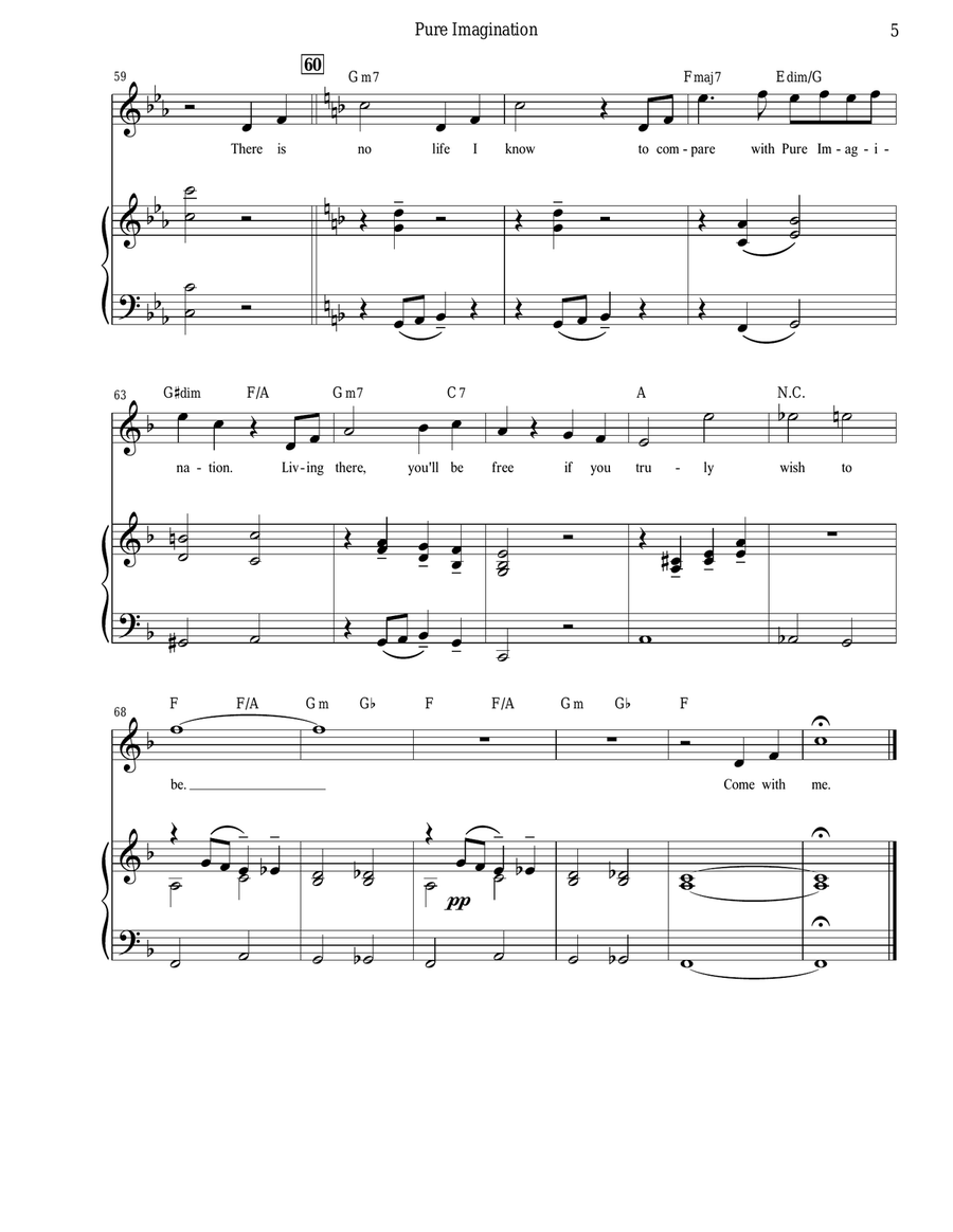Pure Imagination Piano, Vocal scores gallery preview page 5
