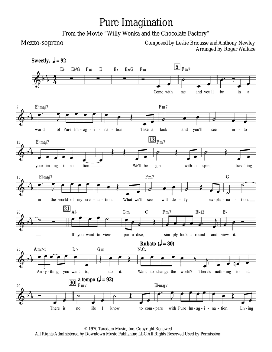 Pure Imagination Piano, Vocal scores gallery preview page 6