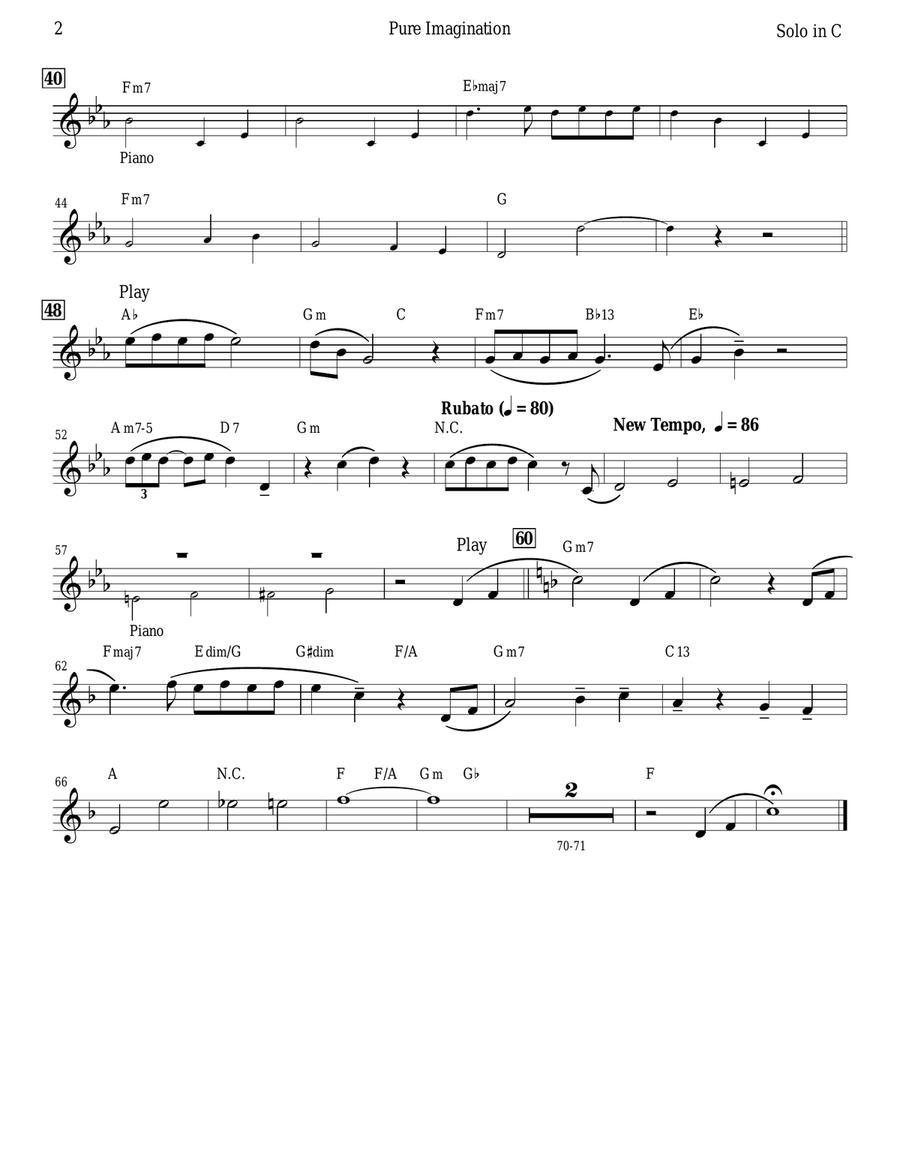 Pure Imagination Piano scores gallery preview page 2