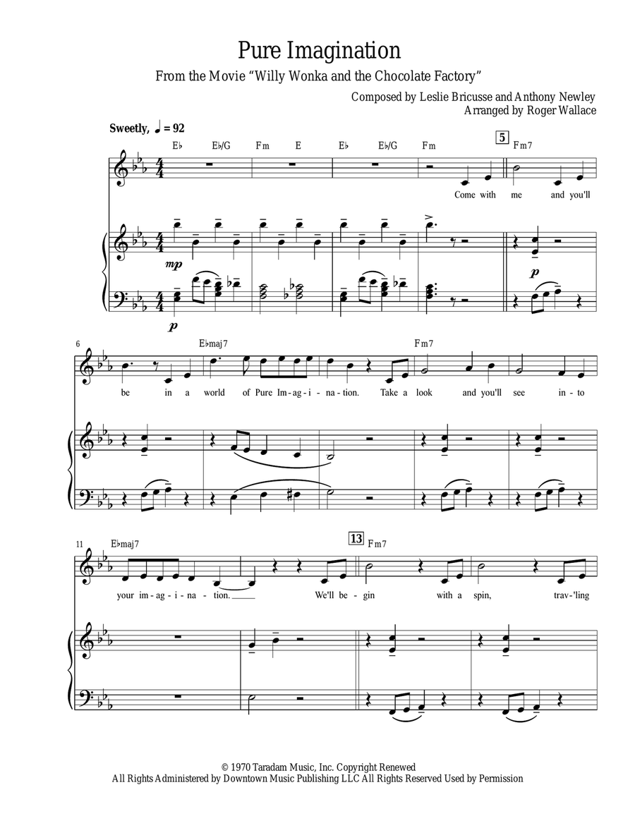 Pure Imagination Piano scores gallery preview page 3