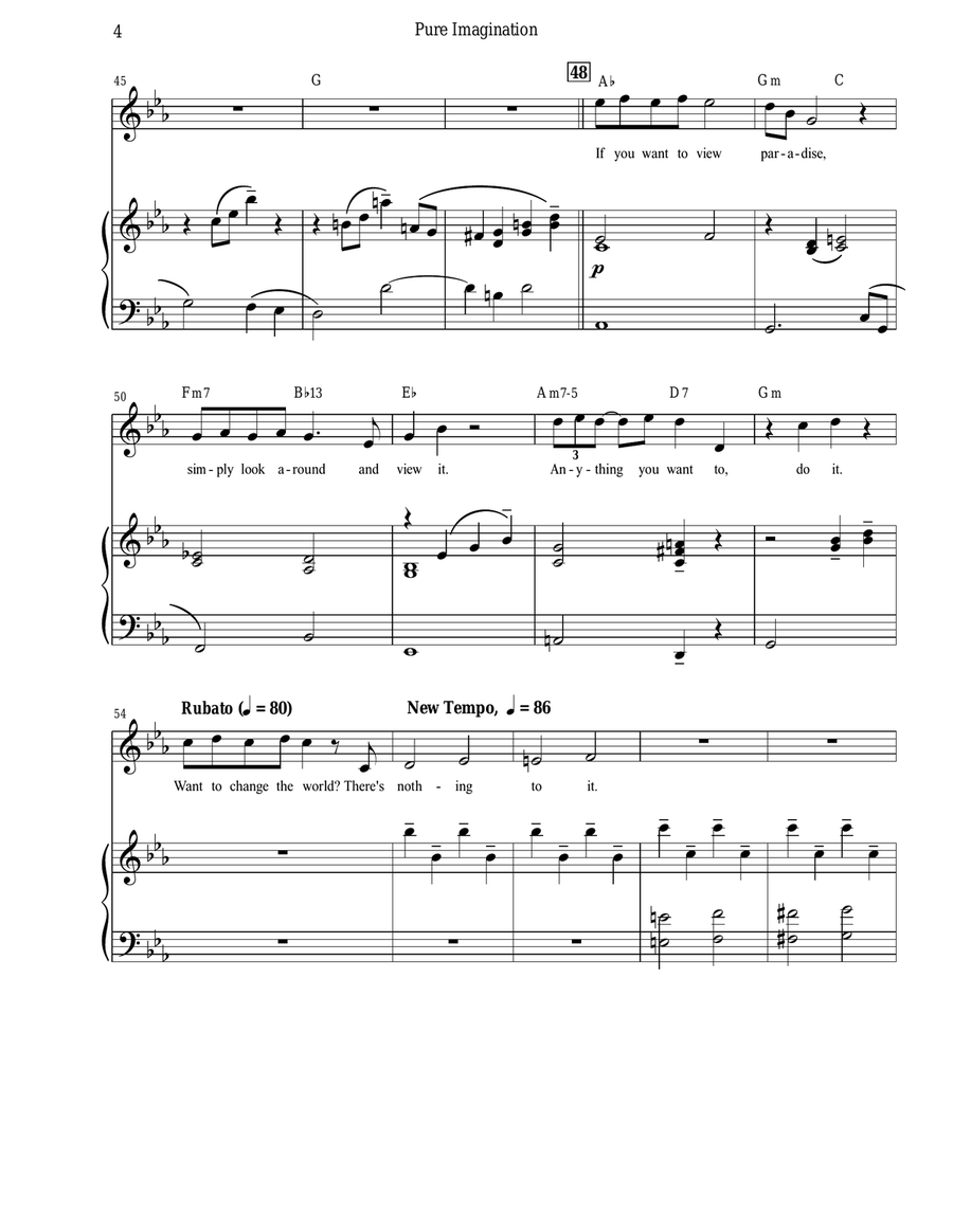 Pure Imagination Piano scores gallery preview page 6