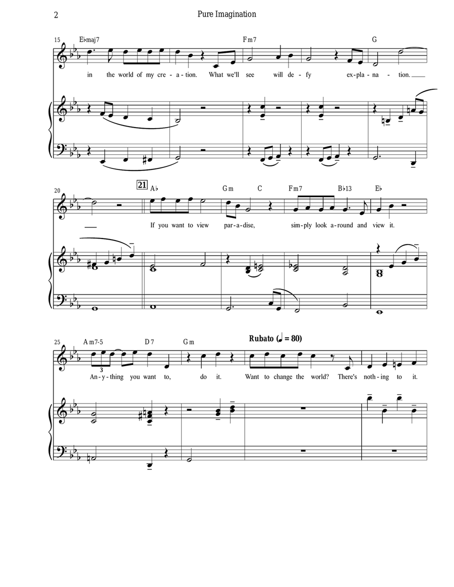 Pure Imagination B-Flat Trumpet scores gallery preview page 4