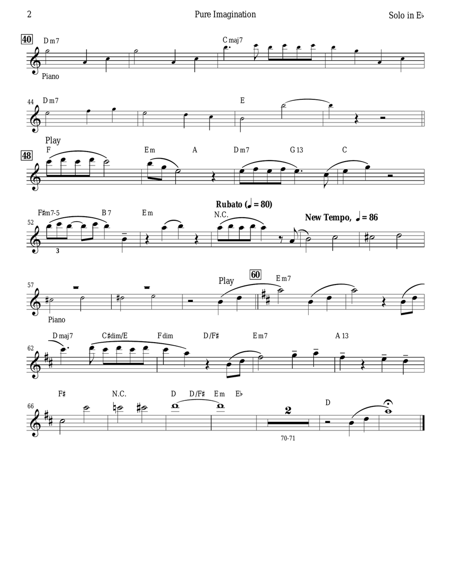 Pure Imagination Alto Saxophone scores gallery preview page 2