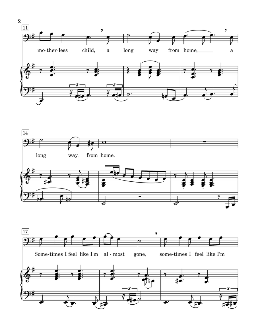 Sometimes I Feel Like a Motherless Child Bass Voice scores gallery preview page 2