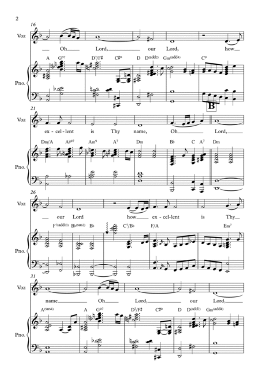 Psalm 8 Piano, Vocal, Guitar scores gallery preview page 2
