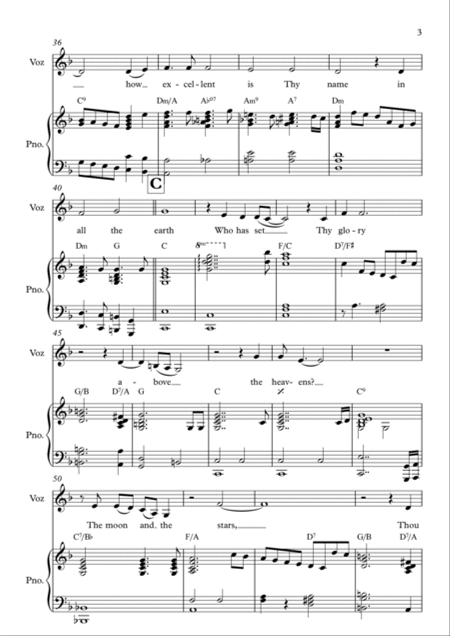 Psalm 8 Piano, Vocal, Guitar scores gallery preview page 3