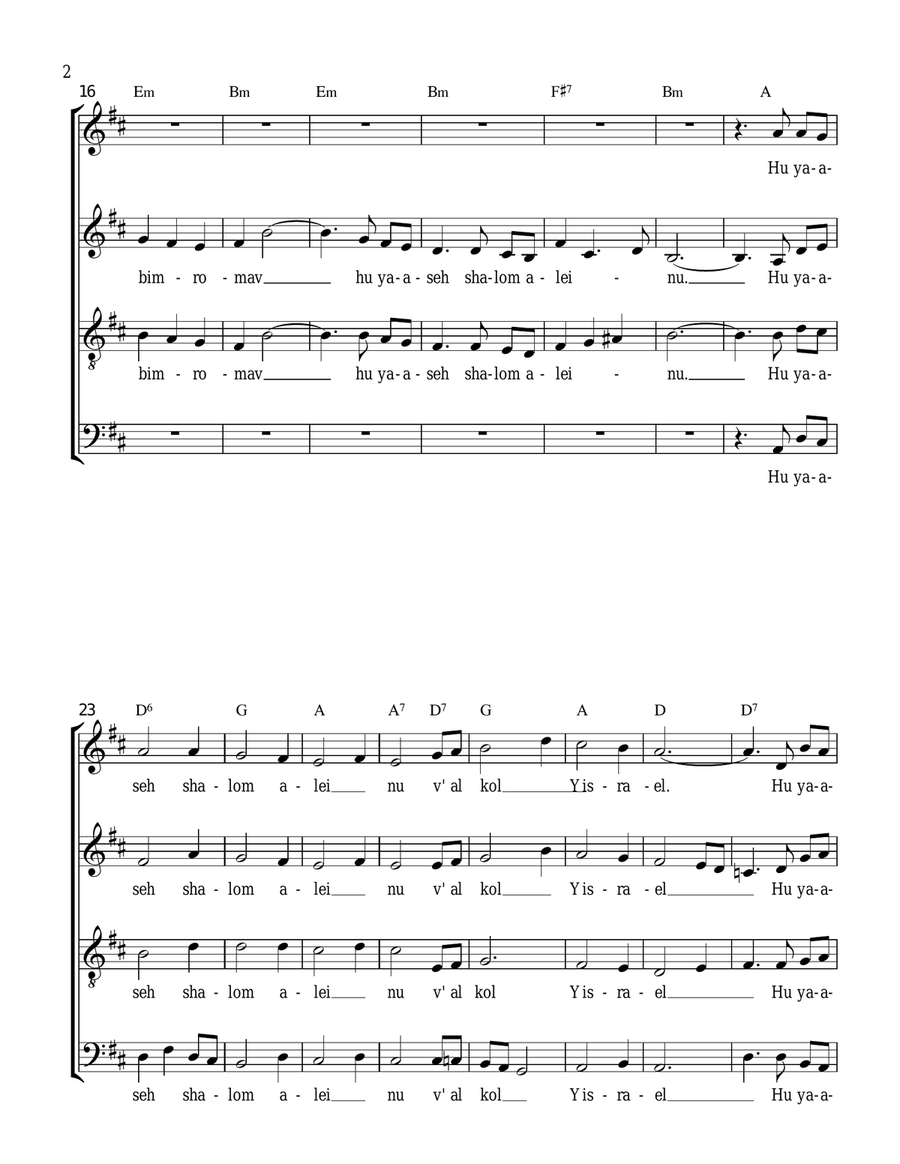 Oseh Shalom Oseh Shalom 4-Part scores gallery preview page 2