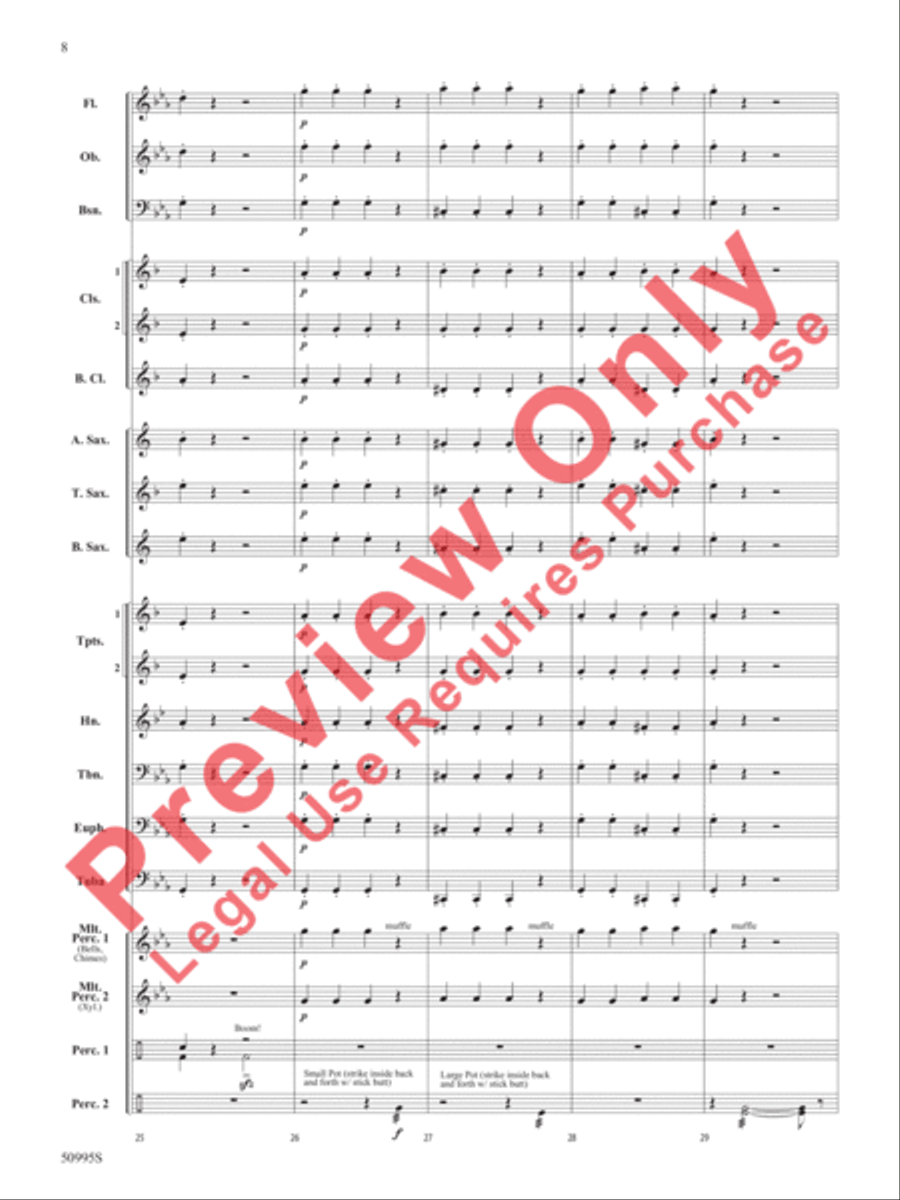 Pranks of the Pesky Poltergeist Concert Band scores gallery preview page 9