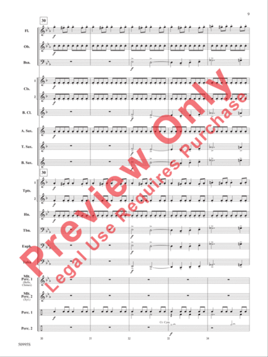 Pranks of the Pesky Poltergeist Concert Band scores gallery preview page 10