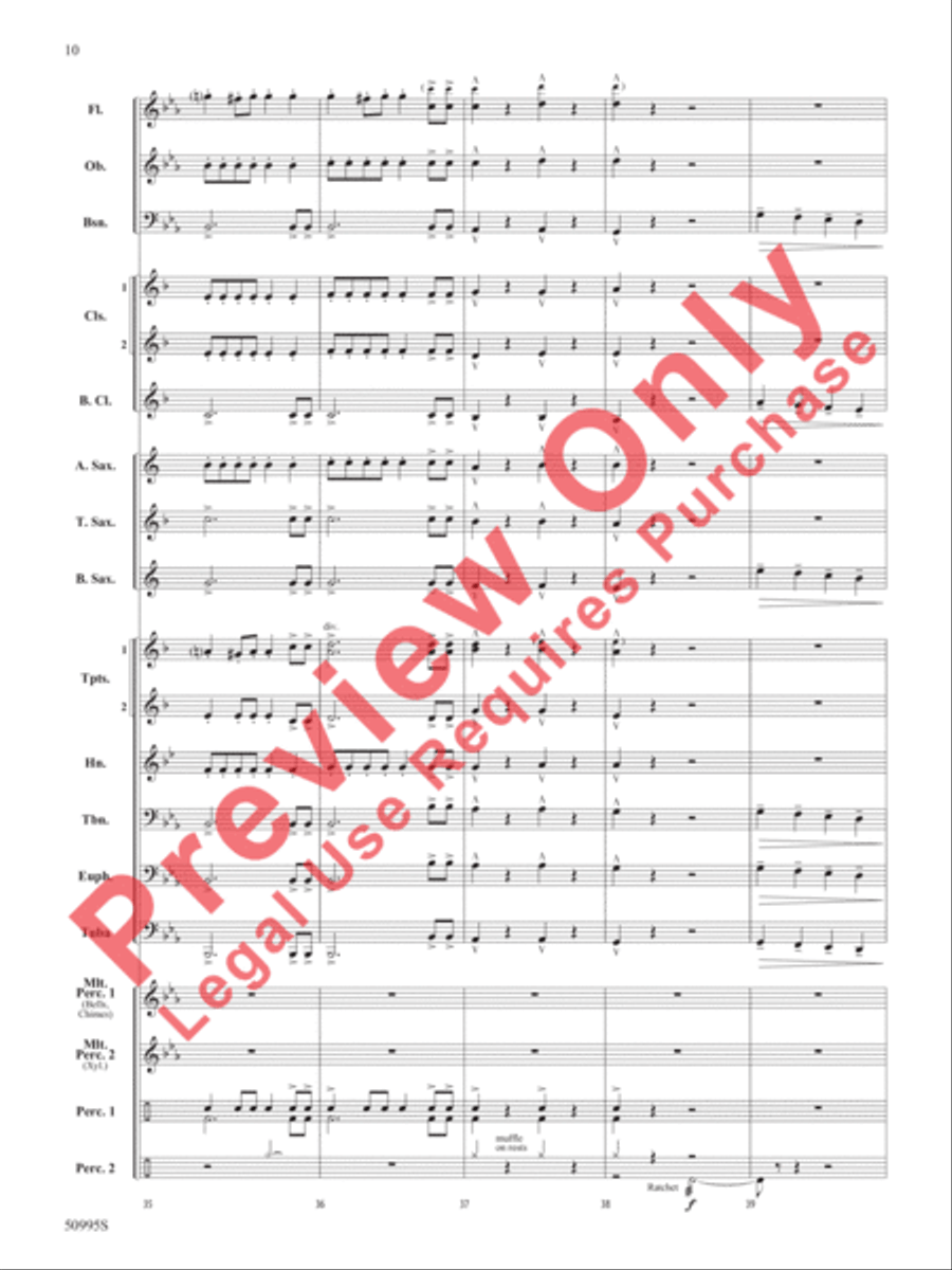Pranks of the Pesky Poltergeist Concert Band scores gallery preview page 11