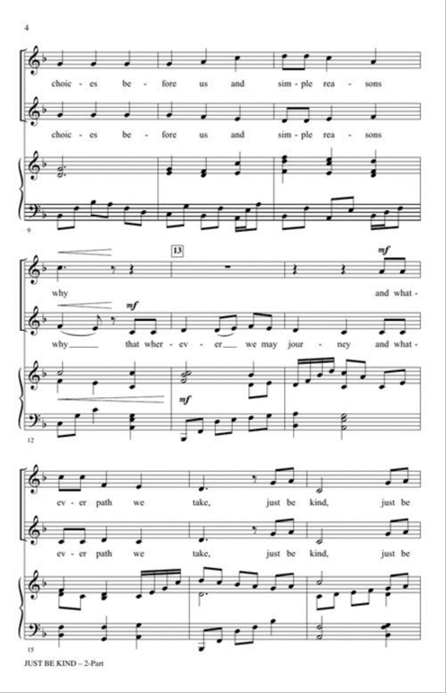 Just Be Kind Just Be Kind 2-Part scores gallery preview page 4
