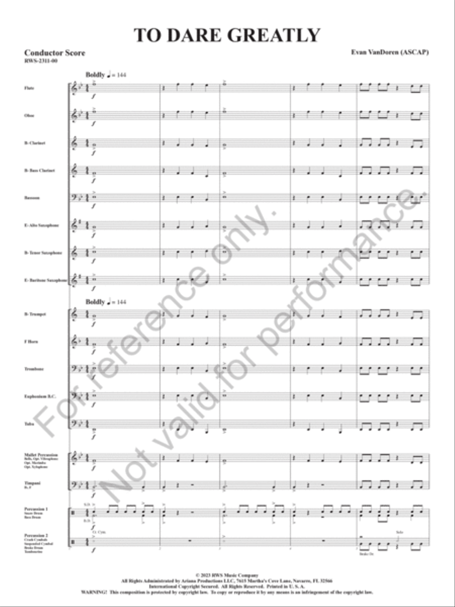 To Dare Greatly To Dare Greatly Concert Band scores gallery preview page 4