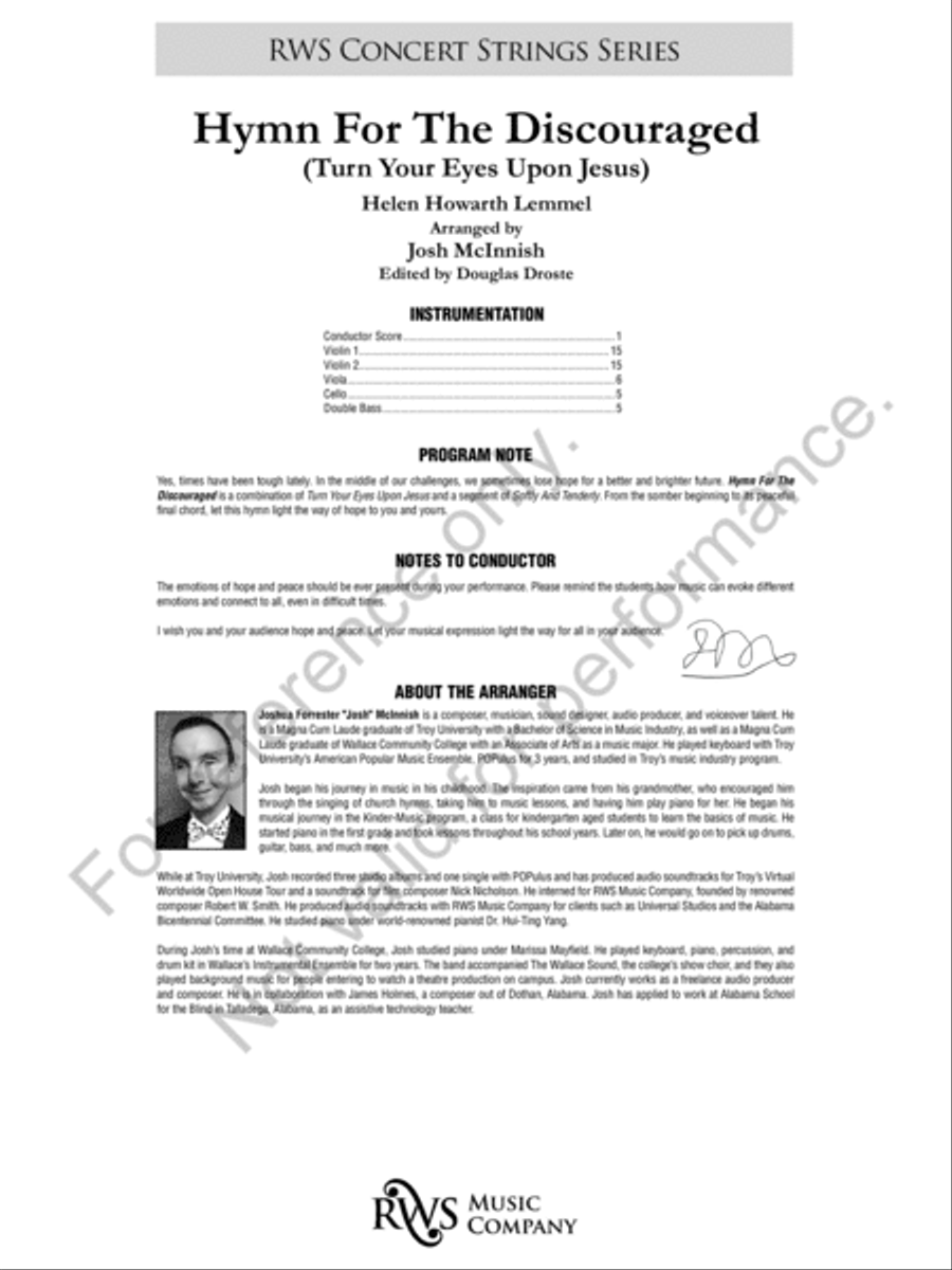 Hymn for the Discouraged Hymn for the Discouraged String Orchestra scores gallery preview page 3