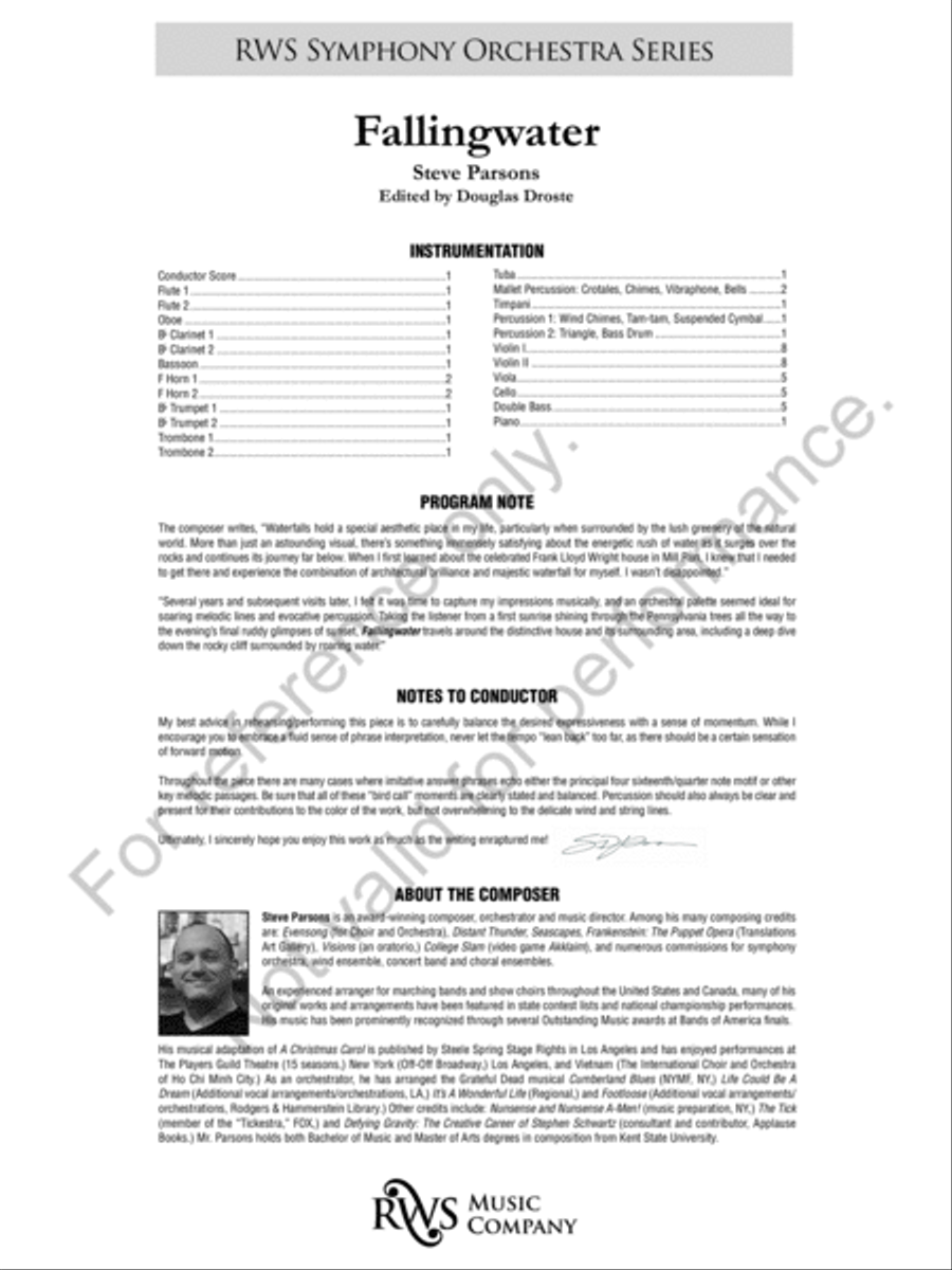 Fallingwater Fallingwater Concert Band scores gallery preview page 3