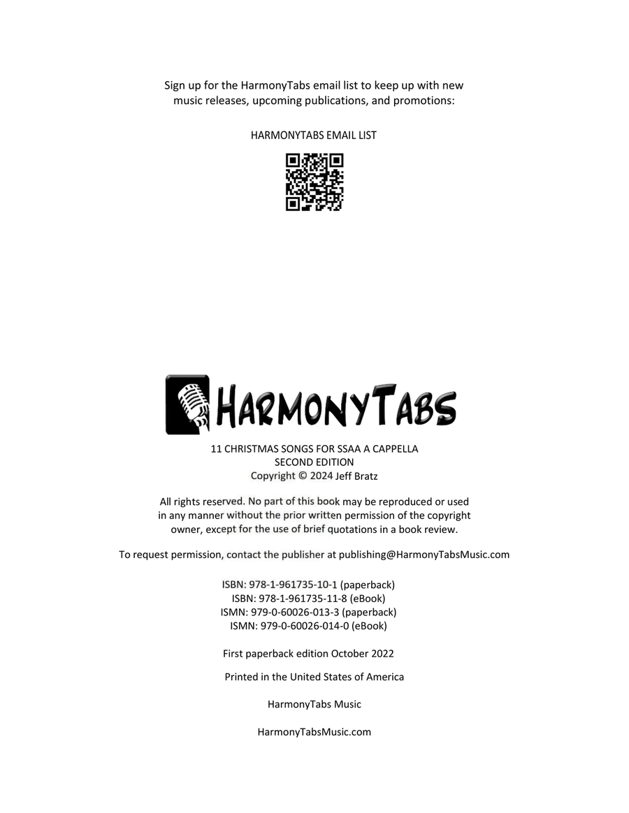 11 Christmas Songs for SSAA A Cappella: Second Edition SSAA scores gallery preview page 2
