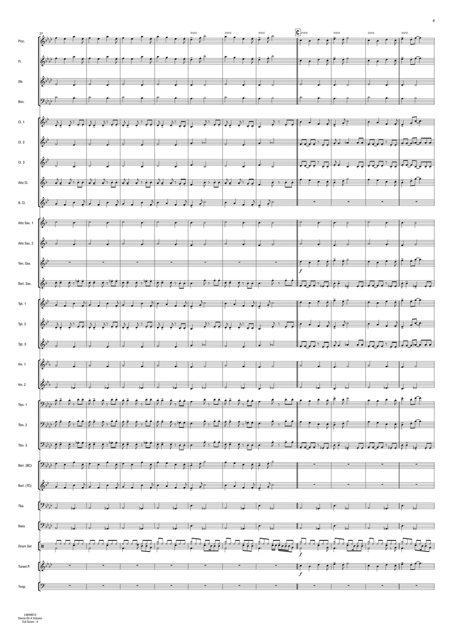 Dance On A Volcano Concert Band scores gallery preview page 6