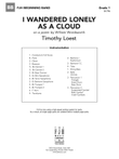 I Wandered Lonely as a Cloud (on a poem by William Wordsworth): Score mini preview