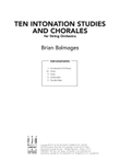 10 Intonation Studies and Chorales: Score