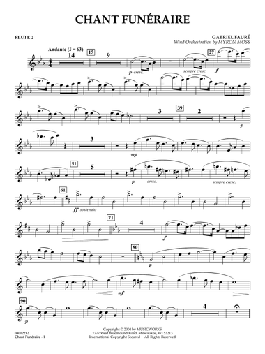 Chant Funeraire (arr. Myron Moss) - Piccolo