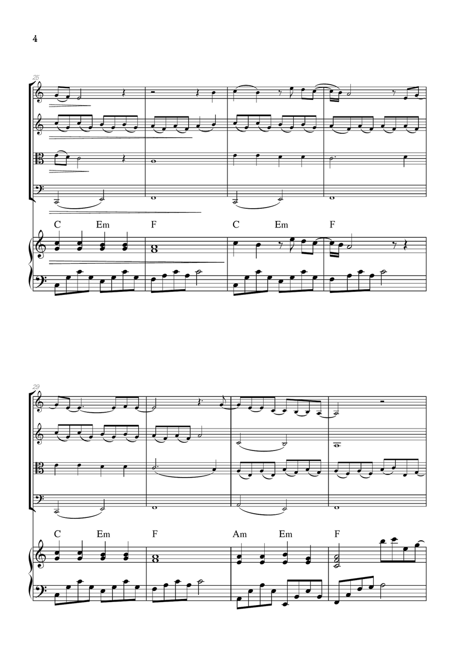 What Was I Made For? String Quartet scores gallery preview page 4