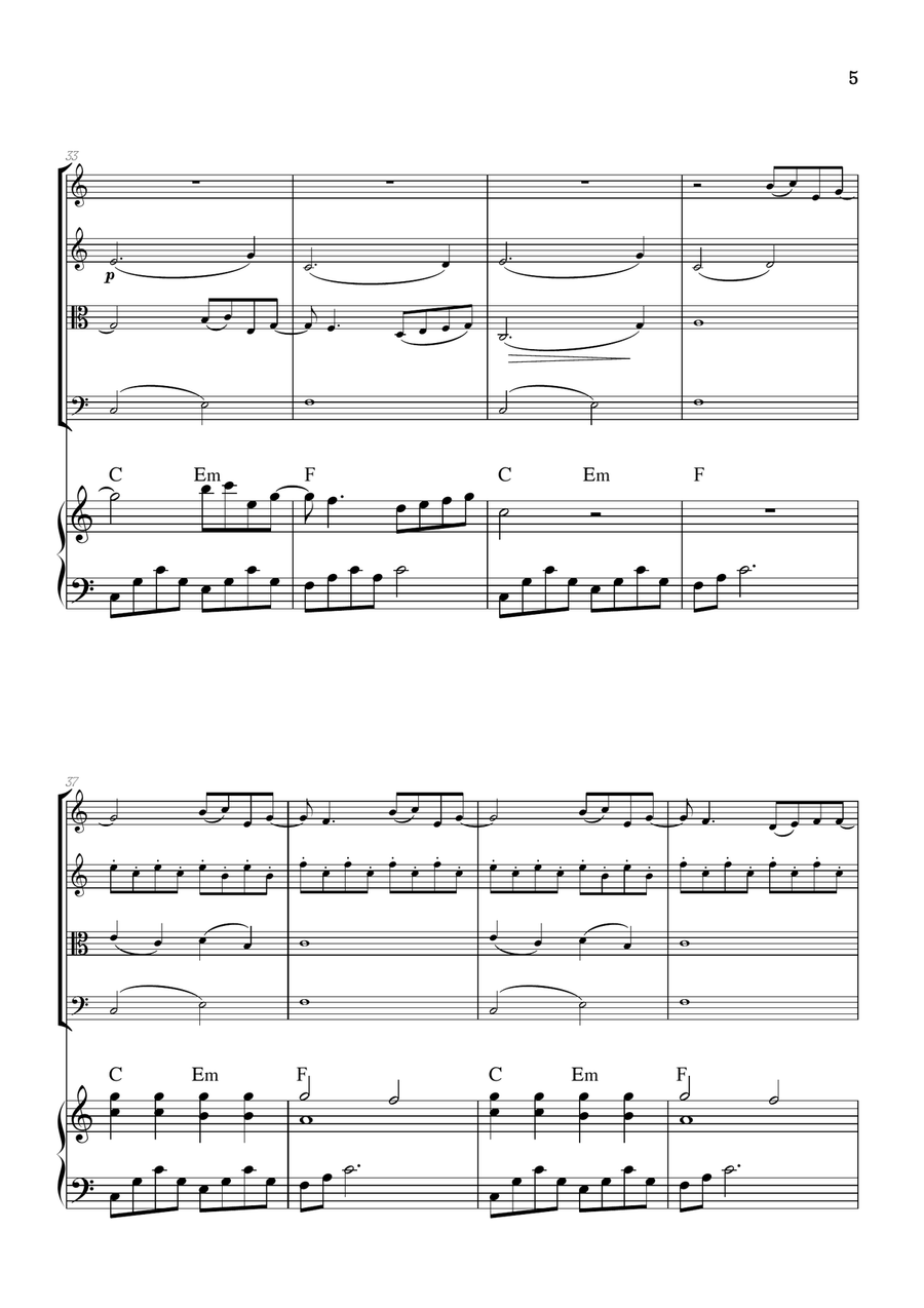 What Was I Made For? String Quartet scores gallery preview page 5