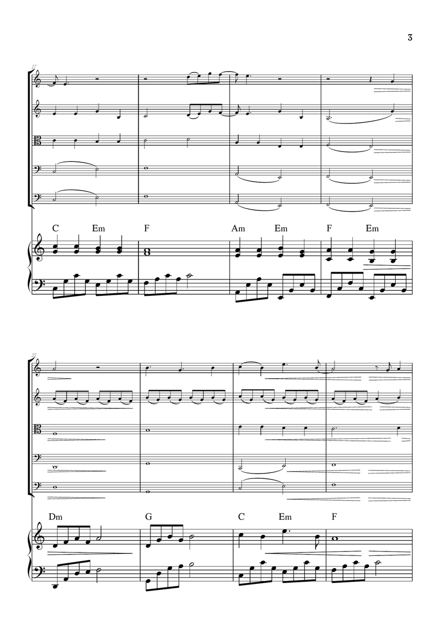 What Was I Made For? String Orchestra scores gallery preview page 3