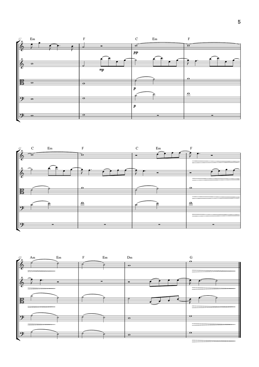 What Was I Made For? String Orchestra scores gallery preview page 5