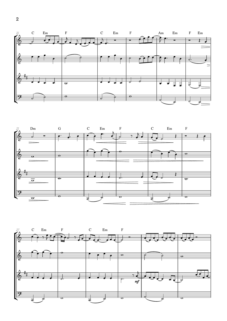What Was I Made For? Woodwind Quartet scores gallery preview page 2
