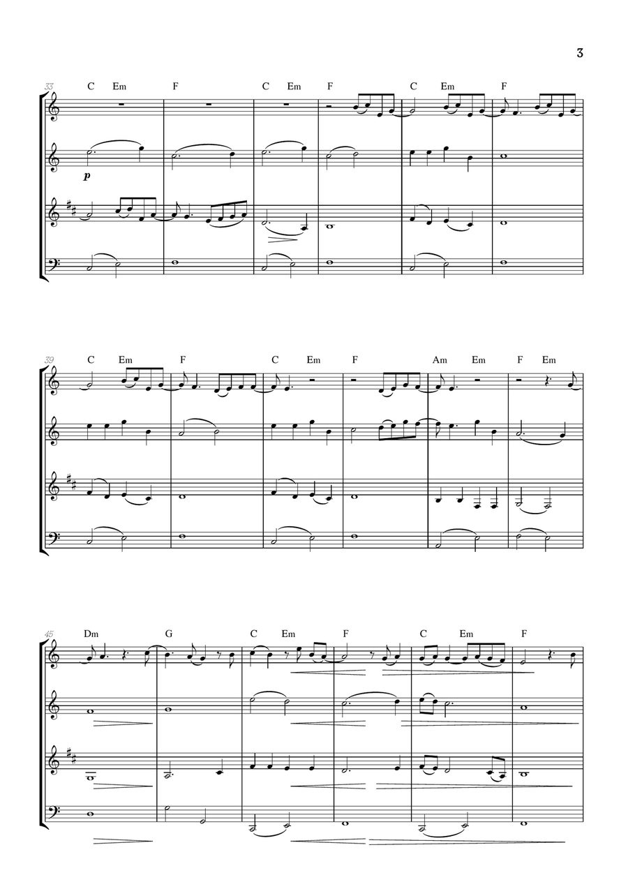 What Was I Made For? Woodwind Quartet scores gallery preview page 3