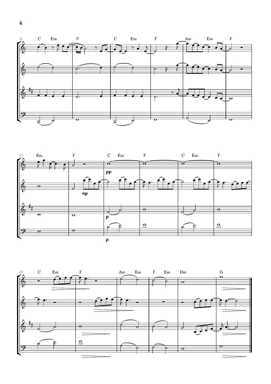 What Was I Made For? Woodwind Quartet scores gallery preview page 4