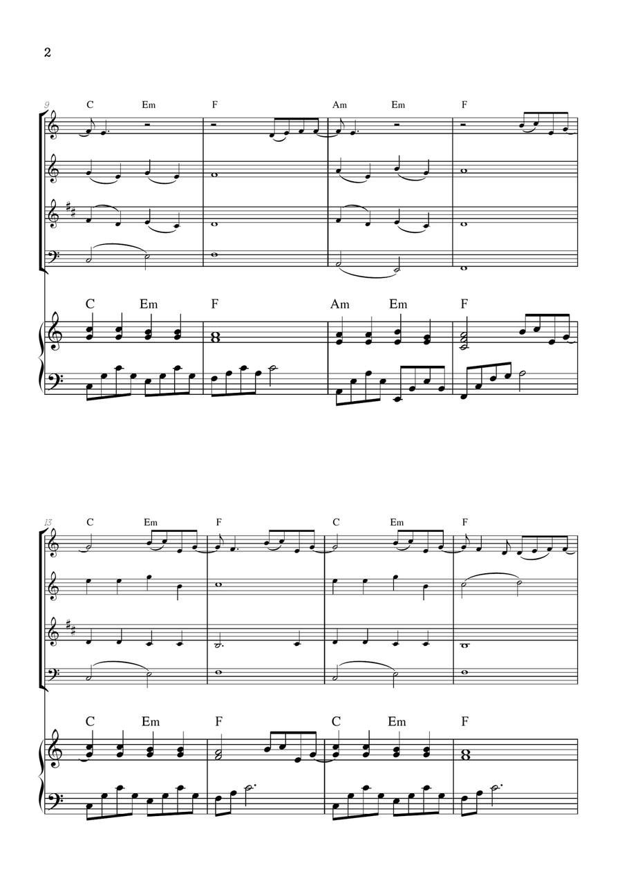 What Was I Made For? Woodwind Quartet scores gallery preview page 2