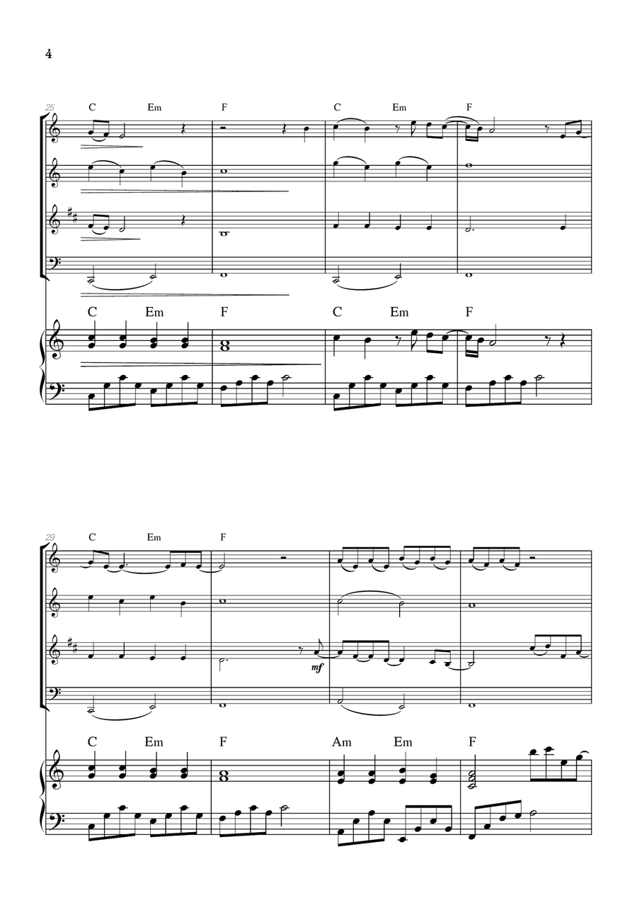 What Was I Made For? Woodwind Quartet scores gallery preview page 4