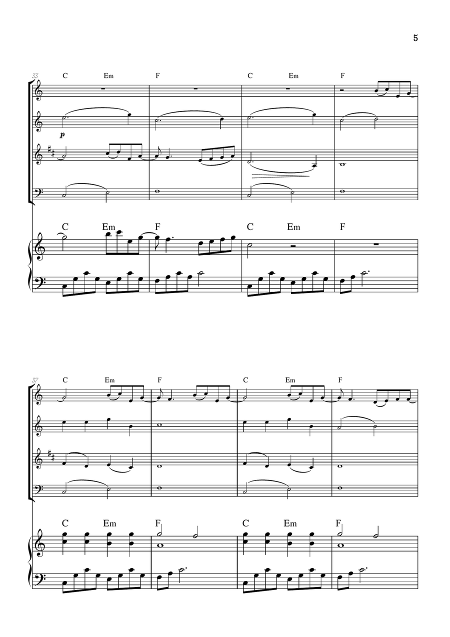 What Was I Made For? Woodwind Quartet scores gallery preview page 5