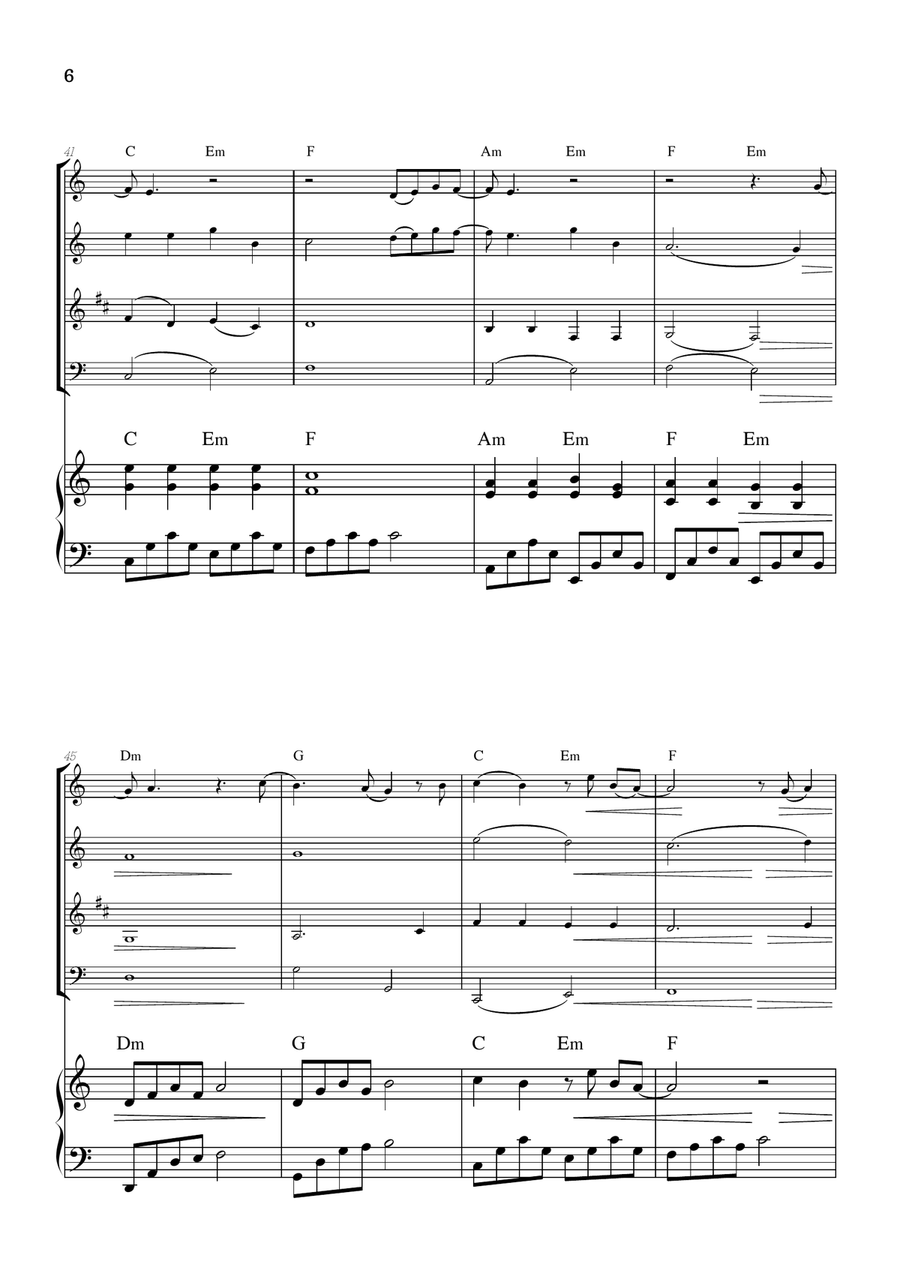 What Was I Made For? Woodwind Quartet scores gallery preview page 6