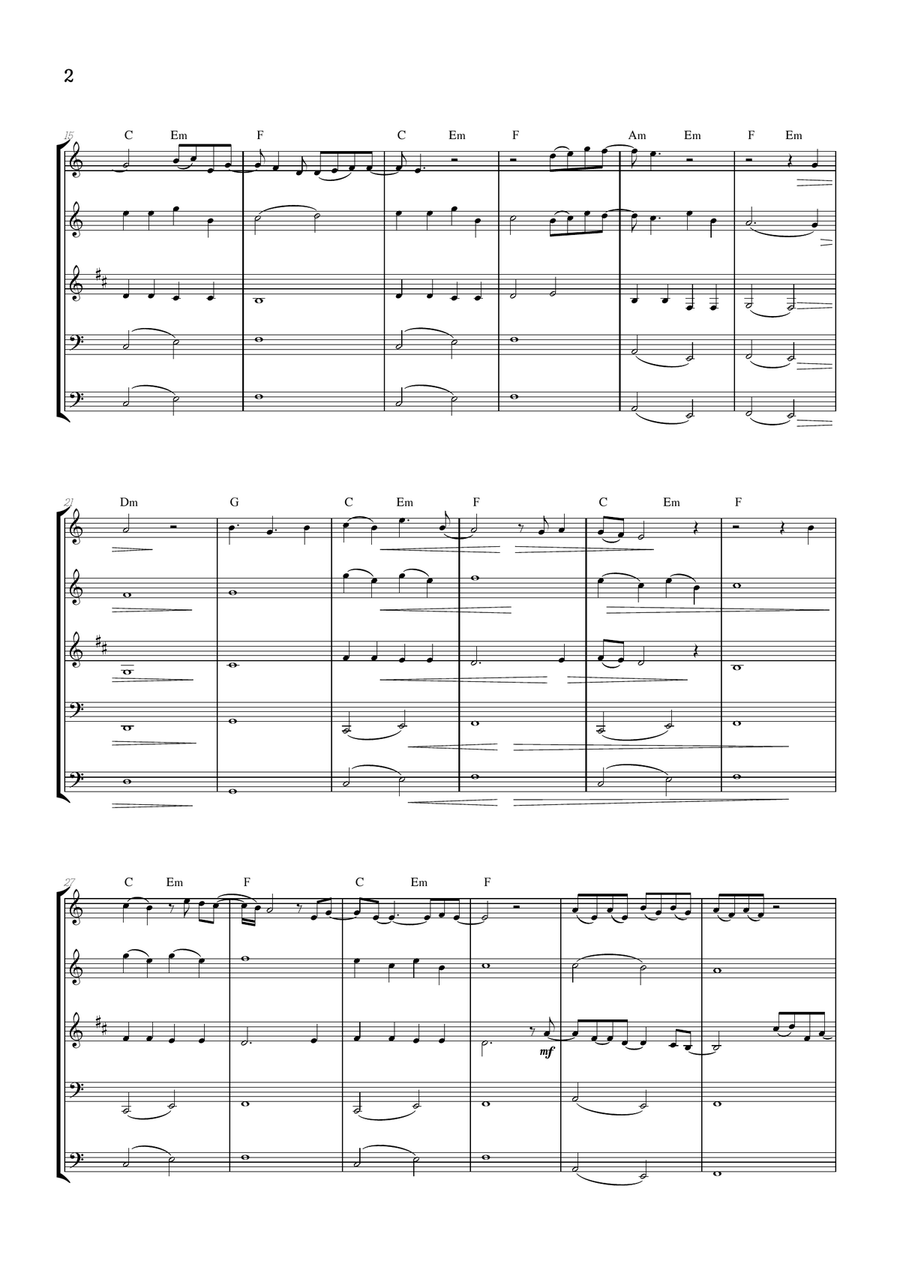 What Was I Made For? Woodwind Quintet scores gallery preview page 2