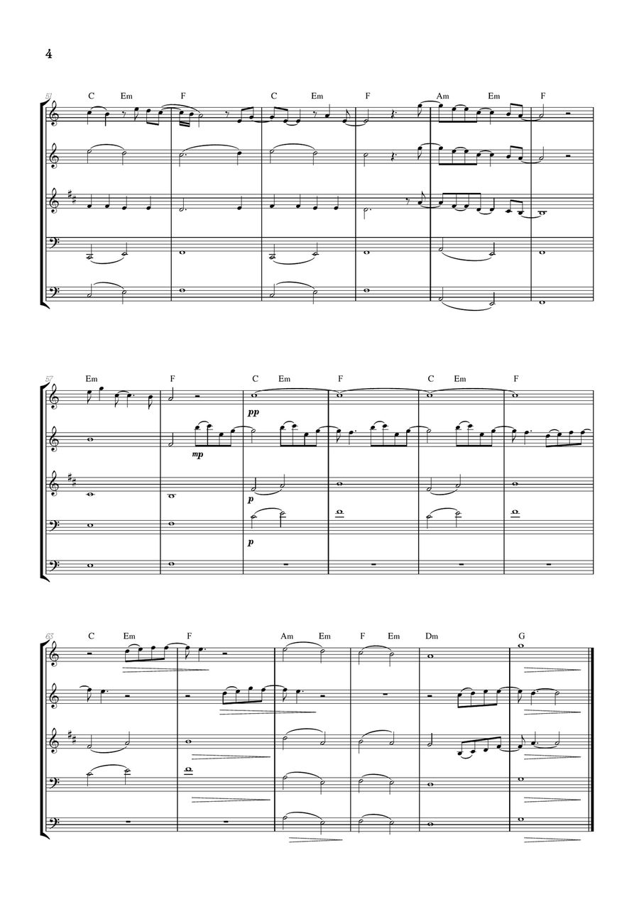What Was I Made For? Woodwind Quintet scores gallery preview page 4