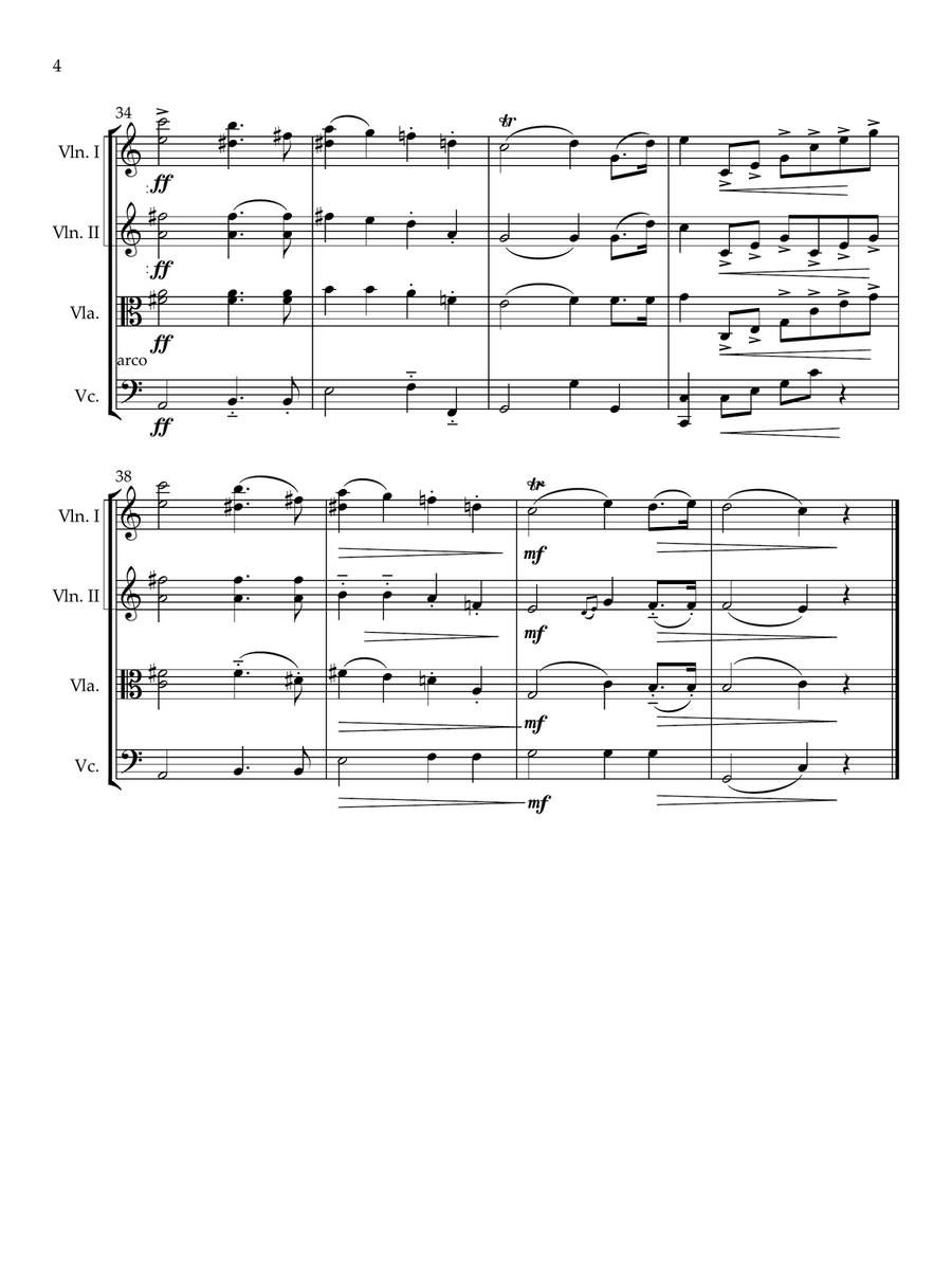 Wedding March for String Quartet String Quartet scores gallery preview page 4