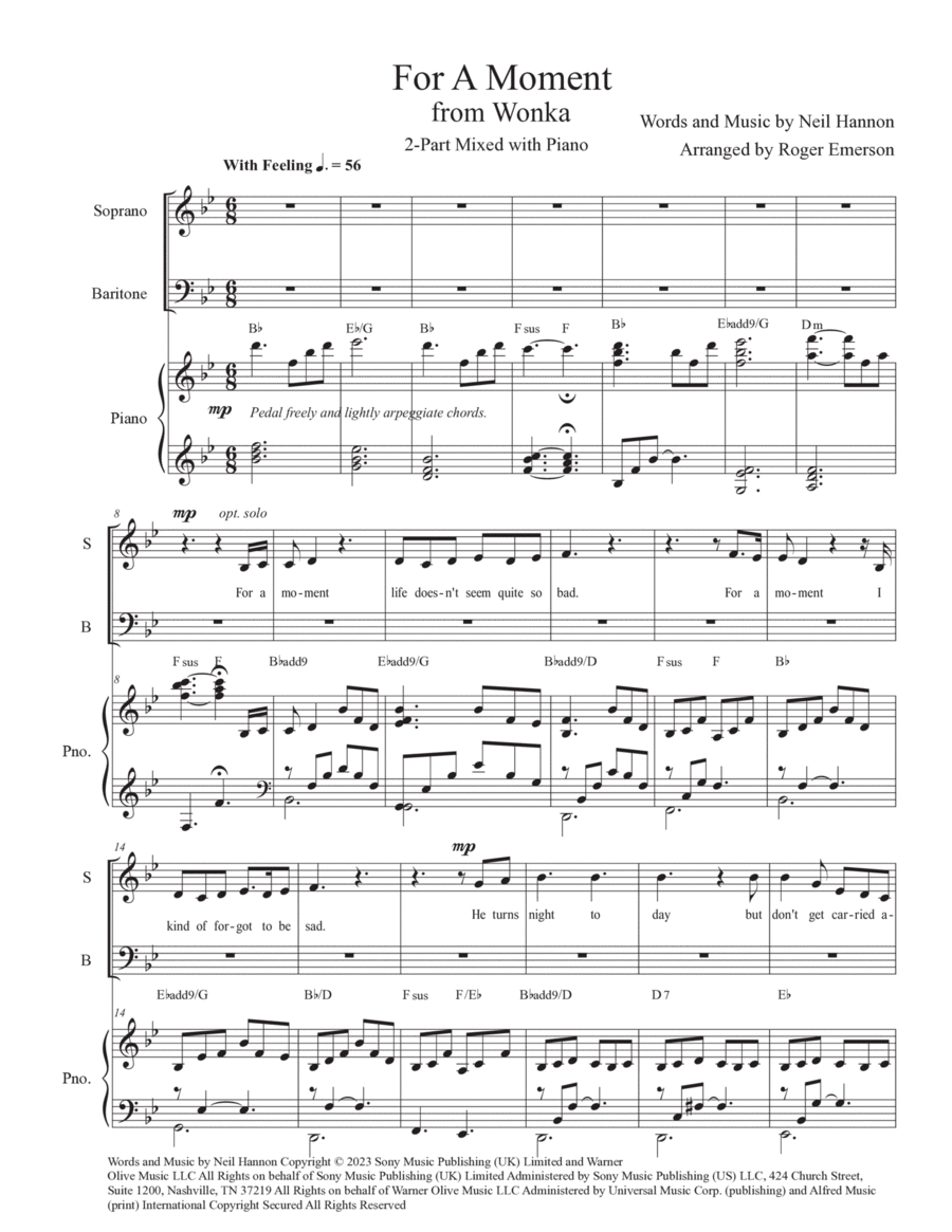 For A Moment 2-Part scores gallery preview page 1