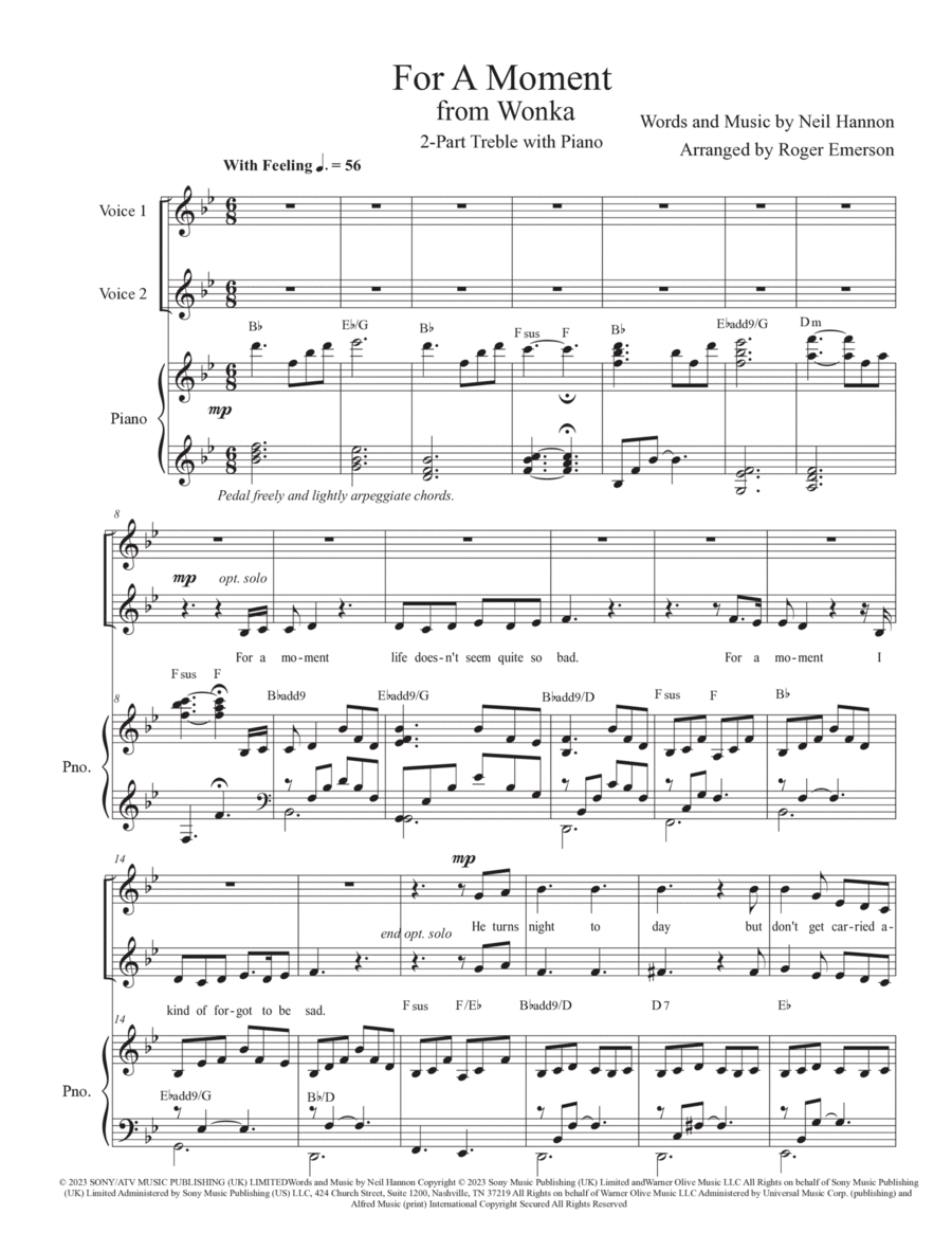 For A Moment 2-Part scores gallery preview page 1