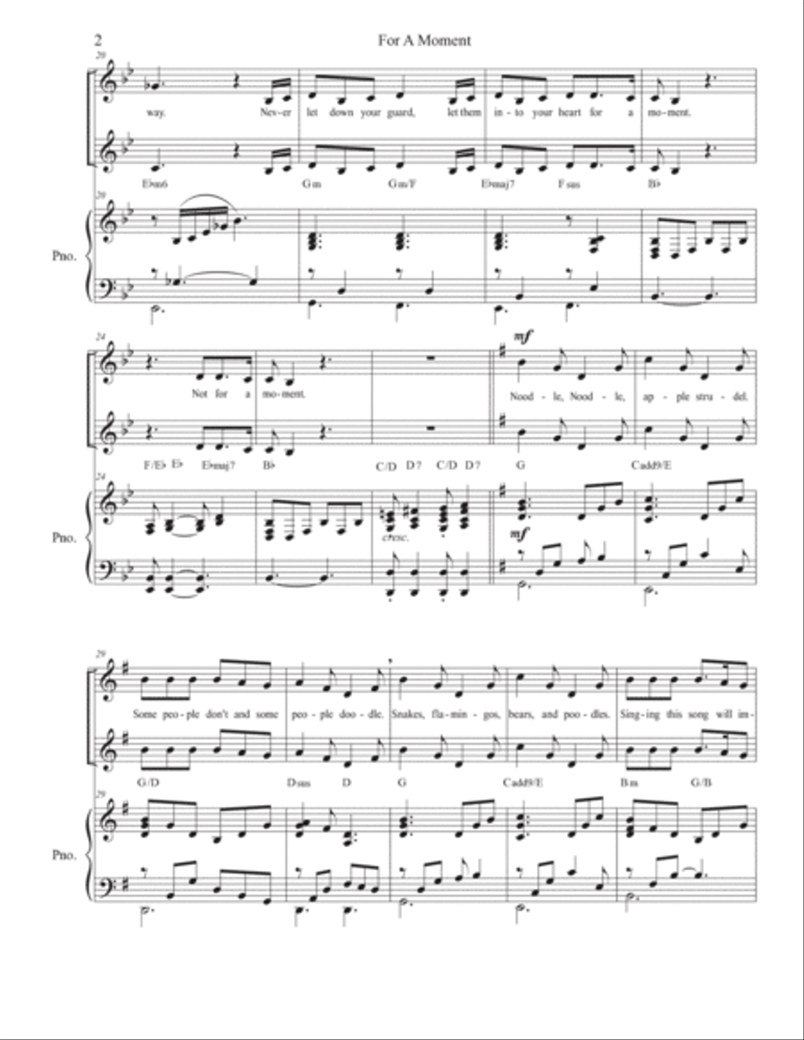 For A Moment 2-Part scores gallery preview page 2