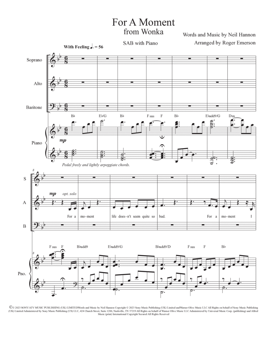 For A Moment 3-Part scores gallery preview page 1