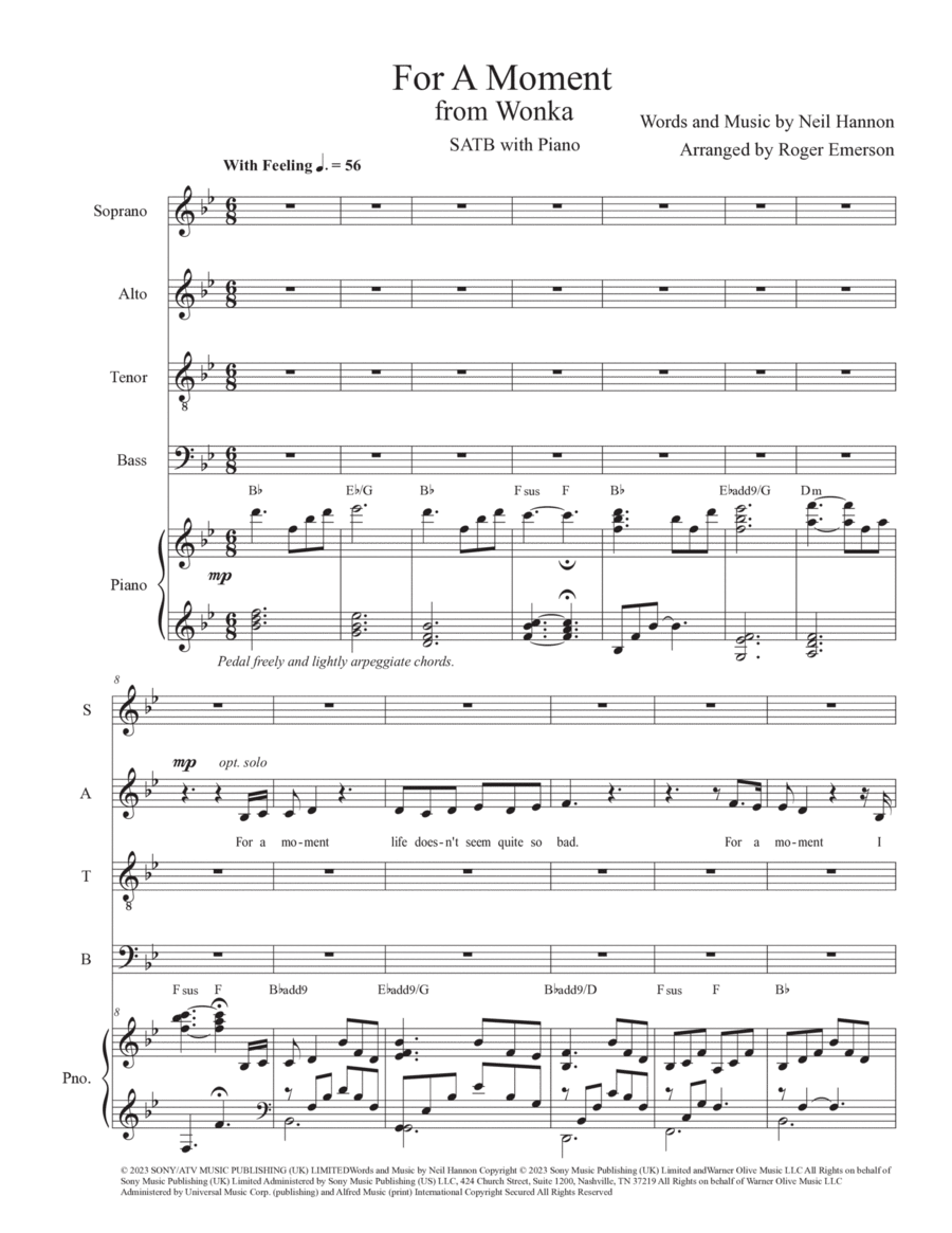 For A Moment 4-Part scores gallery preview page 1