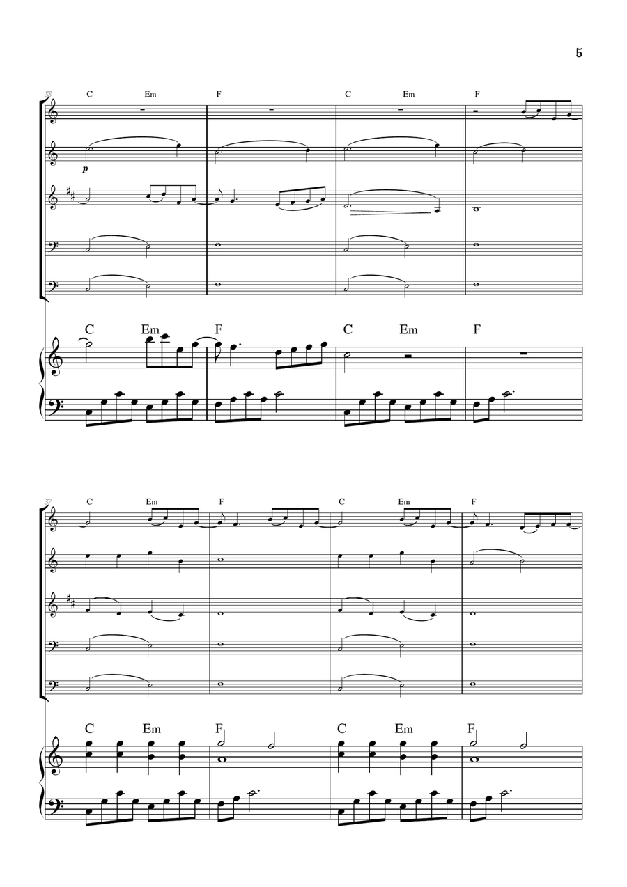 What Was I Made For? Woodwind Quintet scores gallery preview page 5