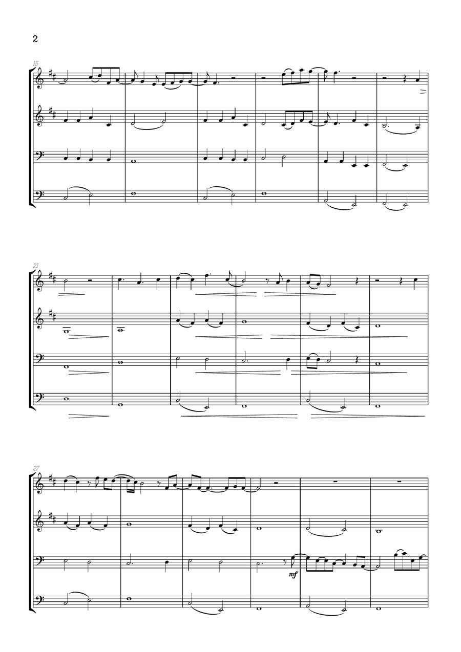 What Was I Made For? Brass Quartet scores gallery preview page 2