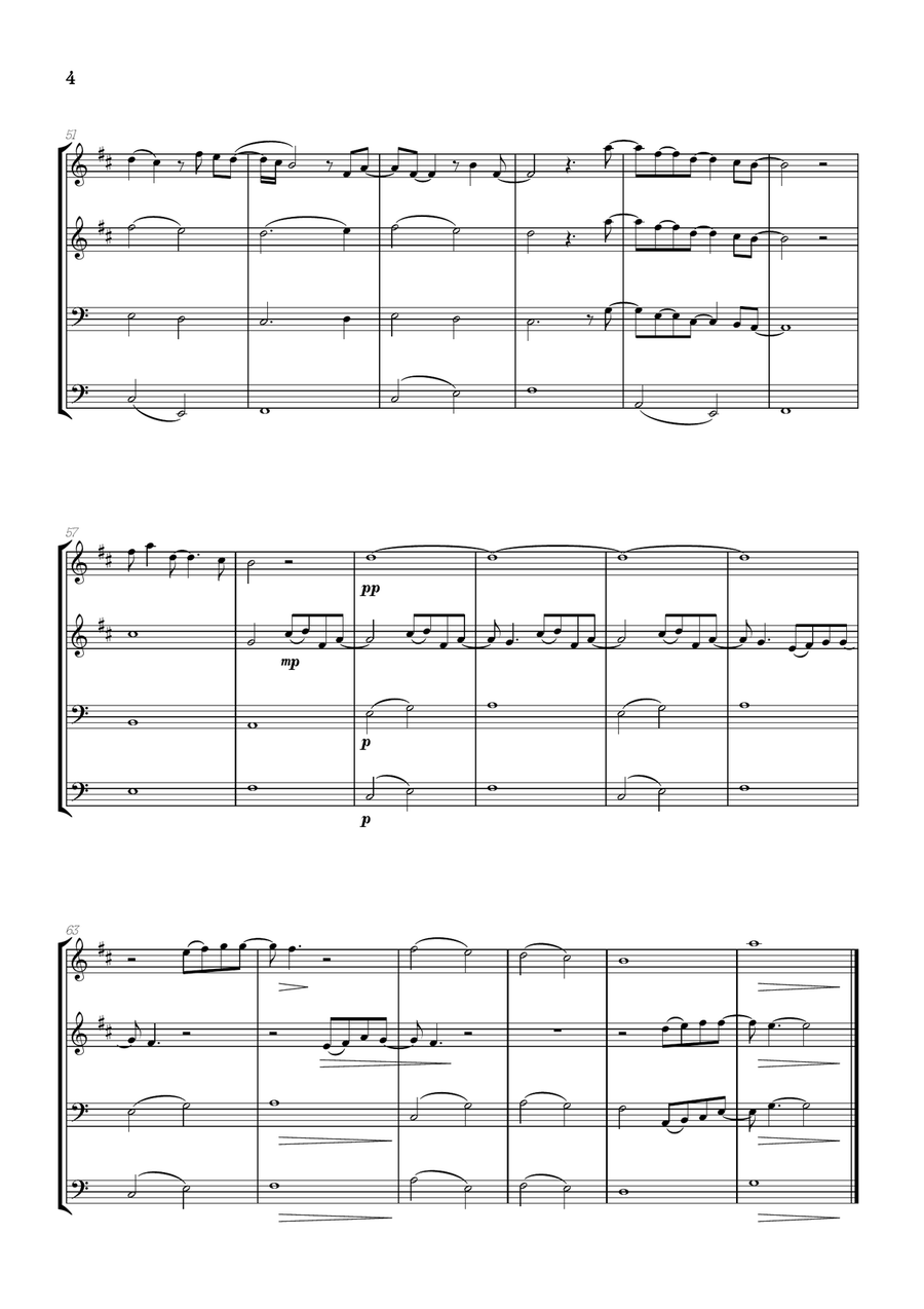 What Was I Made For? Brass Quartet scores gallery preview page 4
