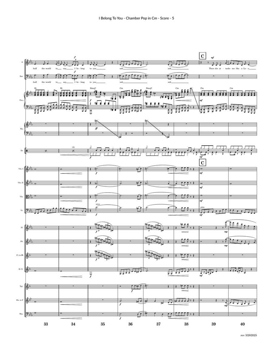 I Belong To You (+ Mon Coeur S'ouvre A Ta Voix) Large Ensemble scores gallery preview page 5