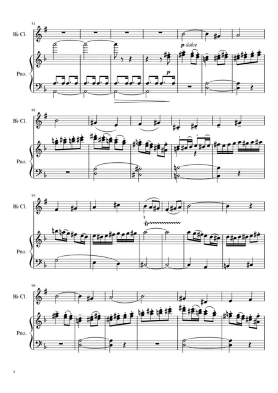 Symphony No. 2 in A Major - Final Movement B-Flat Clarinet scores gallery preview page 4