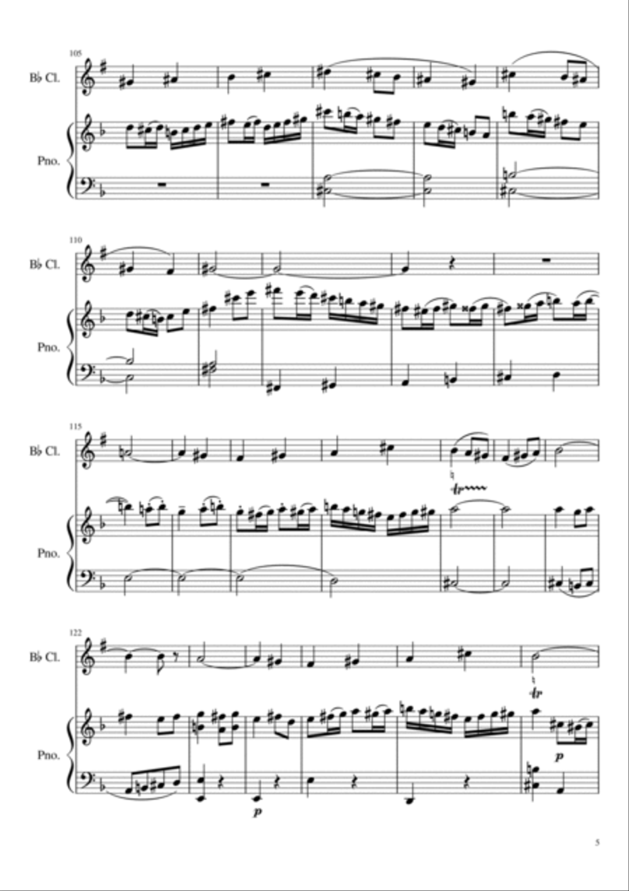 Symphony No. 2 in A Major - Final Movement B-Flat Clarinet scores gallery preview page 5