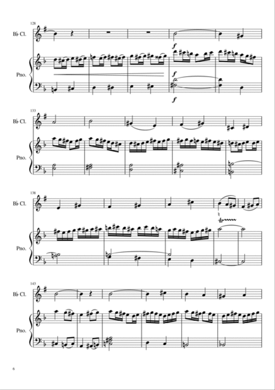 Symphony No. 2 in A Major - Final Movement B-Flat Clarinet scores gallery preview page 6